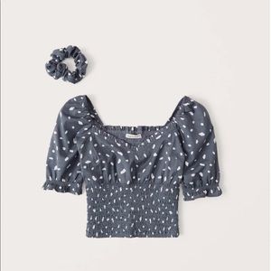 Abercrombie & Fitch Short-Sleeve Smocked Waist Top